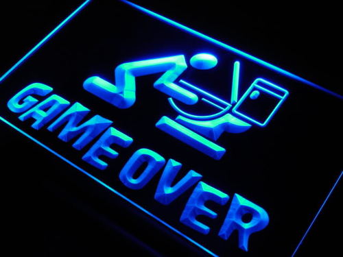 Game Over Room Display Spoof Neon Light Sign